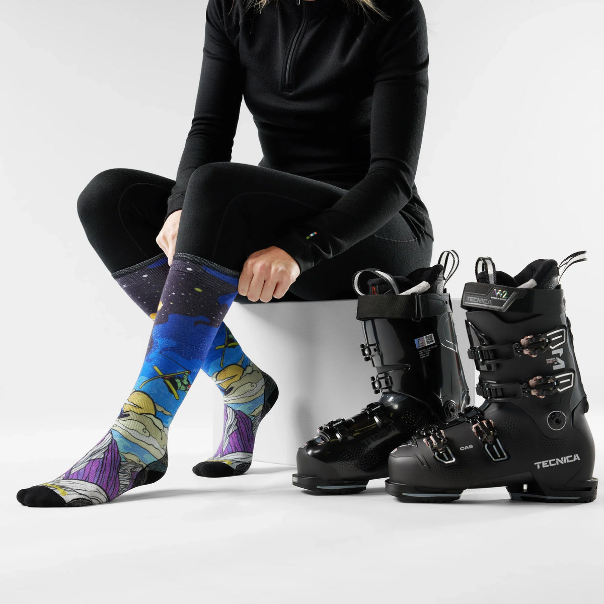 Women's Ski Galactic Ski Print OTC Socks