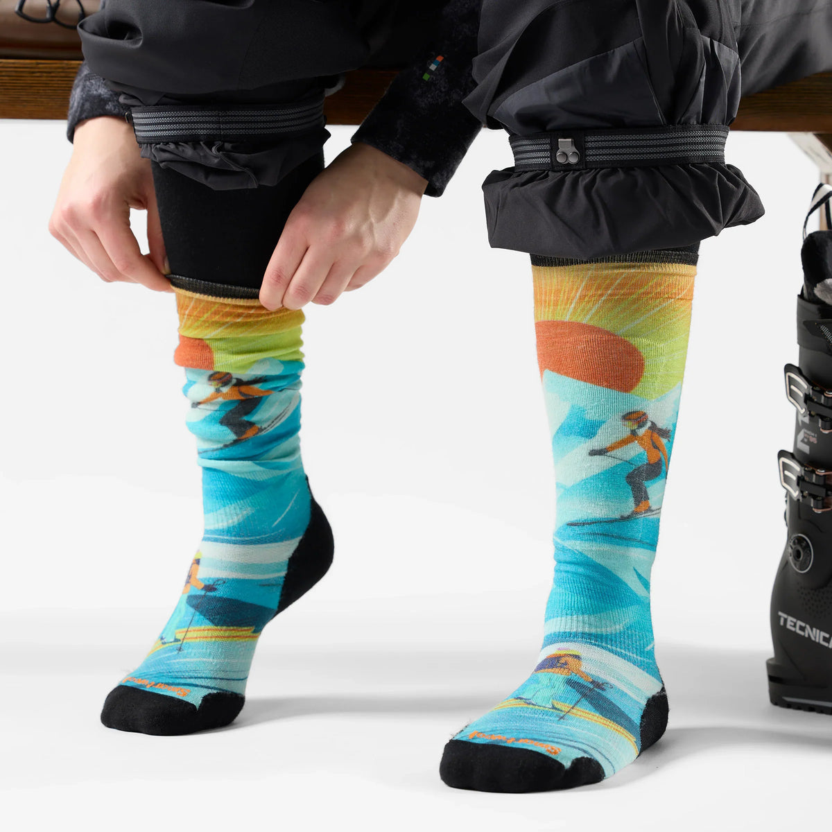 Women's Ski Steep Days Print Over the Calf Socks